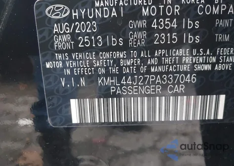 2023 Hyundai Sonata Sel Plus from USA, damaged, VIN KMHL44J27PA337046